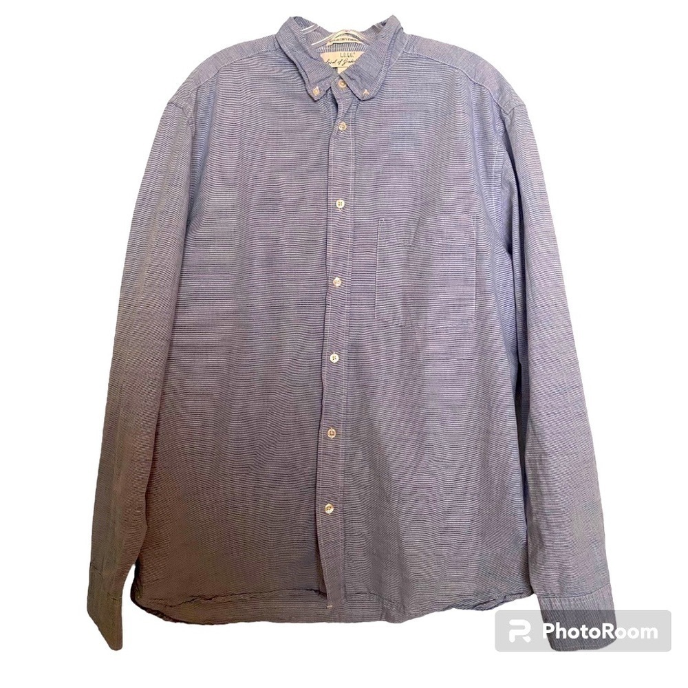 LOGG H&M Blue Button Down Long Sleeve Collared Shirt Size Large